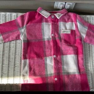 Kids Pink Plaid Button-Front Shirt